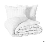 Atmosphera – Parure de lit Irhia Seersucker 3 pièces 260x240 cm Blanc