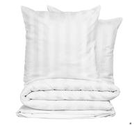 Atmosphera – Parure de lit 3 pièces Isadora blanc rayé 240 x 220 cm