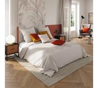 Parure de lit ""Vilma"" en coton lavé tufté blanc ivoire 260x240cm - Atmosphera createur d'interieur