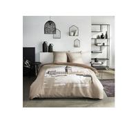 Today Parure de lit Java 1,6 imprimée – 220x240 cm 2 personnes + 2 taies 63x63 cm – London Beige