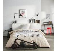 Parure de lit - JAVA - 2 personnes - 240x220 cm - Coton - Imprimé Manga - Beige Beige G