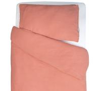 Parure de lit housse de couette et taie d'oreiller jeanne terracotta 80X120