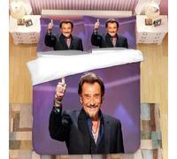 Parure De Lit Johnny Hallyday, Housse De Couette, Housse De Couette, Pour Chambre À Coucher, Simple, Double, King Size, Textile De Maison, 2/3 Pieces