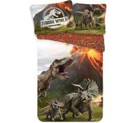 Parure de lit - Jurassic Park - 140x200 cm - 100% coton - Housse avec fermeture à glissière - Enfant