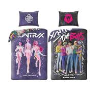 Parure de lit K-POP Demon Hunters - Housse de couette 140 x 200 cm avec taie d'oreiller 70 x 90 cm - Microfibre - Multicolore