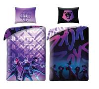 Parure de lit K-POP Demon Hunters Rumi Mira Zoey Saja Boys - Housse de couette 140 x 200 cm avec taie d'oreiller 70 x 90 cm - Microfibre - Multicolore