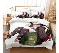 Parure De Lit Kimetsu No Yaiba Pour Fille, Housse De Couette Et Taie D'oreiller, Motif Demon Slayer, Devil's Blade, Noir