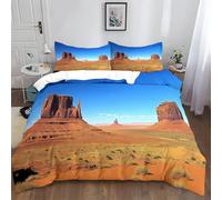 Parure de lit King Size 220x240 cm, Photographie De Paysage Monument Valley Ciel Housse de Couette Confortable Respirante, Rochers du Paysage Décor Housse de Couette Imprimée