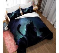 Parure De Lit King Size - Lion Mighty, Ensemble De 3 Pieces En Microfibre Avec Housse De Couette Et 2 Taies D'oreiller Pour Homme Et Femme, Lion