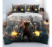 Parure De Lit Kratos Avec Housse De Couette Et Taie D'oreiller, Motif God Of War, Pour Garcon S Et Filles, Taille Double, Queen Et King Size
