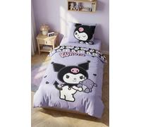 Halantex Parure de lit HELLO KITTY KUROMI Housse 140x200 + Taie 70x90 Réversible Polyester Violet