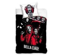 Parure de lit - La Casa de Papel - Bella Ciao - 100% coton - 140x200 cm - Licence officielle