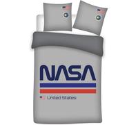 Parure de lit 1 Personne NASA Réversible - Housse de Couette 140x200 cm + Taie d'oreiller 63x63 cm