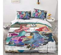 Parure De Lit La Petite Sirène, Motif Dessin Anime, Princesse, Avec Housse De Couette Douce 3 Pieces, Couvre-Lit 100 % Douillet, Taille King