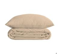 Atmosphera Parure de lit Landiha Percale Beige lin 240x220 cm