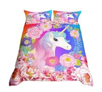 Parure De Lit Licorne Dessin Anime, Motif Arc-En-Ciel Kawaii, Housse De Couette Pour Enfants, Housse De Couette Pour Filles, Taille Simple, Double, King Size