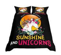 Parure De Lit Licorne Dessin Anime, Motif Arc-En-Ciel Kawaii, Housse De Couette Pour Enfants, Housse De Couette Pour Filles, Taille Simple, Double, King Size