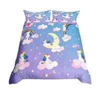 Parure De Lit Licorne Dessin Anime, Motif Arc-En-Ciel Kawaii, Housse De Couette Pour Enfants, Housse De Couette Pour Filles, Taille Simple, Double, King Size