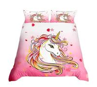 Parure De Lit Licorne Dessin Anime, Motif Arc-En-Ciel Kawaii, Housse De Couette Pour Enfants, Housse De Couette Pour Filles, Taille Simple, Double, King Size
