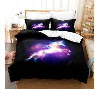 Parure De Lit Licorne Rose Arc-En-Ciel Avec Housse De Couette Et Imprime 3d Pour Lit Simple, Double, Queen Et King Size 034