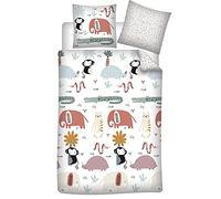 Housse de Couette - AYMAX - Little Animals - 140x200 cm - 100% Coton - Motifs Animaux