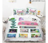 Parure De Lit Maison De Poupée Gabby's Kawaii, Ensemble De Lit Simple Double, Decoration D'intérieur Pour Filles Et Enfants, Ensemble De Housse De Couette Avec Chat Mignon De Dessin Anime