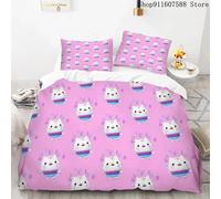 Parure De Lit Maison De Poupée Gabby's Kawaii, Ensemble De Lit Simple Double, Decoration D'intérieur Pour Filles Et Enfants, Ensemble De Housse De Couette Avec Chat Mignon De Dessin Anime