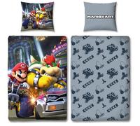 Lyo Parure de lit MARIO BROS - Mario vs Bowser - Microfibre - Housse 140 x 200 cm + Taie 63 x 63 cm
