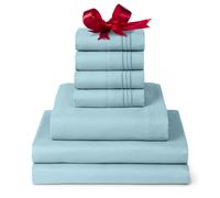 Parure de lit Mellanni Split King - Collection embl matique 7 pi ces (dont 4 taies d'oreiller) - Draps de 40 cm de profondeur, faciles d'entretie