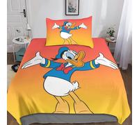Parure De Lit Mickey Mouse Et Donald Duck, Housse De Couette 3d, Draps, Housse De Couette, Taie D'oreiller, Fermeture Éclair Dissimulée, Microfibre Douce, 3 Pieces, Pour Lit Simple