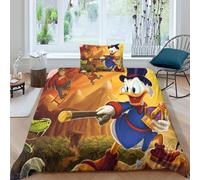 Parure De Lit Mickey Mouse Et Donald Duck, Housse De Couette 3d En Microfibre Polyester Avec Taies D'oreiller, Ensemble 3 Pieces, Housse De Couette À Fermeture Éclair Pour Lit Simp