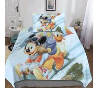 Parure De Lit Mickey Mouse Et Donald Duck, Housse De Couette Imprimée En 3d, En Microfibre Douce, Avec Fermeture Éclair Et Taies D'oreiller, Pour Garçons Et Filles, 3 Pieces, Simpl