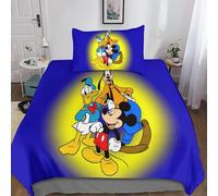 Parure De Lit Mickey Mouse Et Donald Duck Pour Garçons Et Filles, Housse De Couette 3d, Couvre-Lit, Housse De Couette 3 Pieces, Housse En Microfibre Douce Pour Lit Simple