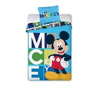 Parure de lit Mickey Mouse pour Enfant - Housse de Couette 140x200 cm + Taie d'oreiller 63x63 cm