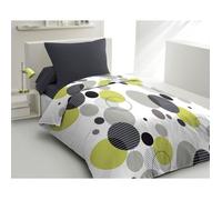Parure de lit microfibre - HOME LINGE PASSION - BULLES DE REVE - Housse 140 x 200 cm + 1 taie d'oreiller 63 x 63 cm - Gris