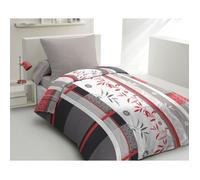 Parure de lit microfibre - HOME LINGE PASSION - SHIZUOKA - Housse 140 x 200 cm + 1 taie d'oreiller 63 x 63 cm - Bleu