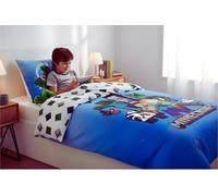 Parure de Lit Minecraft en Coton, Housse de Couette Réversible avec Taie d'oreiller - 100% Coton - Comprenant Une Housse de Couette 140x200 et Une taie d'oreiller 65x65 cm