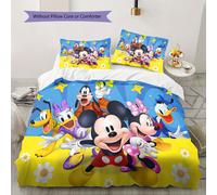 Parure De Lit Minnie Mouse Friends Avec Housse De Couette Imprimee - Polyester, Toutes Saisons, Fermeture Éclair, Taies D'oreiller Non Incluses, Ideal Pour La Chambre À Coucher, La