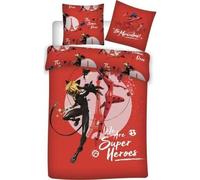 Parure de lit - Miraculous Ladybug - Rouge - 140x200 cm - 100% coton - Lavable en machine