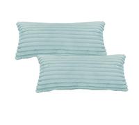 Parure de lit moelleuse - Housse de coussin en peluche polaire douillette - Flanelle synthétique - Extra chaude - Pour l'hiver - Avec fermeture éclair (vert, 40 x 80 cm)