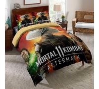 Parure De Lit Mortal Kombat Eu-Vv, Housse De Couette Bohème Pour 1/2 Personne Avec Taie D'oreiller Zippée, Parure De Lit Harley Quinn, Mk