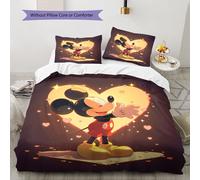 Parure De Lit Motif C?Ur Mickey Mouse, Housse De Couette Et Taie D'oreiller, Douce, Decoration De Chambre À Coucher, Literie, Noël, Halloween, Cadeaux De Noël, Cadeau D'anniversair