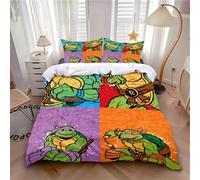 Parure De Lit Motif Tortues, Housse De Couette Et Taie D'oreiller, Motif Ninja Kawaii, Decoration Pour Chambre D'enfant, Simple Ou Double