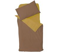 Parure de lit Moutarde-Brun (100 x 140 cm)