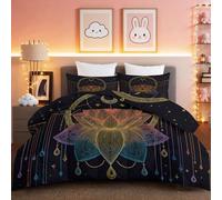 Parure de Lit Multicolore avec Rêveur Exquis Floral Attrape-Rêves Couette Réversible sans Housse pour Chambre d'enfant Edredon Matelassé Lavable 4 Saisons 220 x 240 cm + 2 Taies d'oreiller 65x65