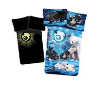 Parure de lit - Multicouleurs - Dragons - 140x200 cm - 100% Coton - Lavable en machine