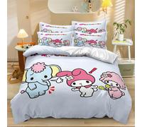 Parure De Lit My Melody Pour Garçons Et Filles, 3 Pieces, Motif Dessin Anime 3d, Housse De Couette En Microfibre Respirante Et Durable, Cadeau Pour Garçons Et Filles, 1 Housse De C