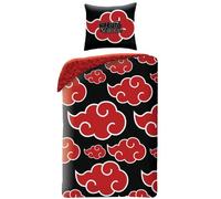 Lyo Parure de lit NARUTO Akatsuki Microfibre 1 housse de couette 140 x 200 cm + 1 taie 63 x 63 cm