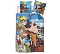 Aymax Parure de lit Naruto Hokage 100% coton Housse de couette 140x200 cm + Taie 65x65 cm