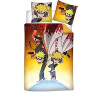 Parure de Lit - Naruto - Housse de Couette 140x200 cm - Taie d'Oreiller 63x63 cm - Oeko Tex - Microfibre